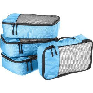 4 Piece Packing Travel Organizer Zipper Cubes Set, Small, Sky Blue